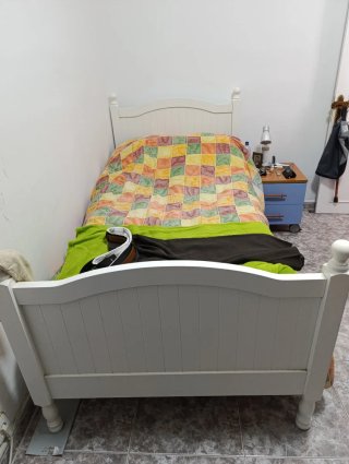 Cama individual blanca 90cm