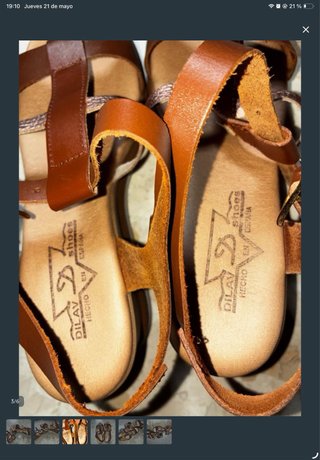 Sandalias Marrones y Doradas Mujer