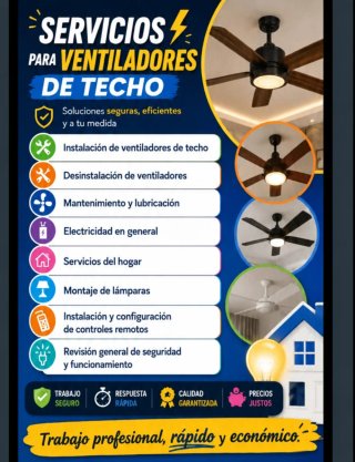 Montaje de ventiladores de techo. 605047434