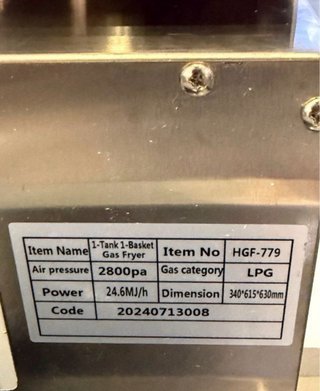 Freidora Gas 10L Nueva + Grifo