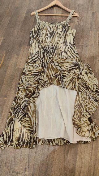 Vestido Verano Tirantes Estampado Animal forrado.