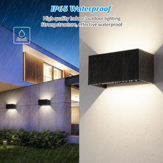 Apliques LED Exterior Negro 20cm 24W 4000K