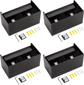 Apliques LED Exterior Negro 20cm 24W 4000K