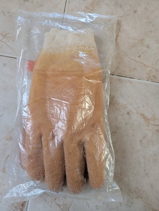 Guantes de trabajo beige y blanco