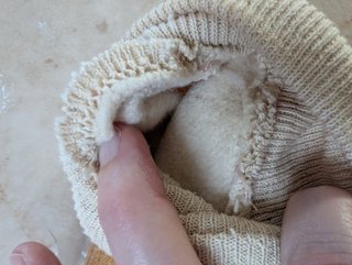 Guantes de trabajo beige y blanco