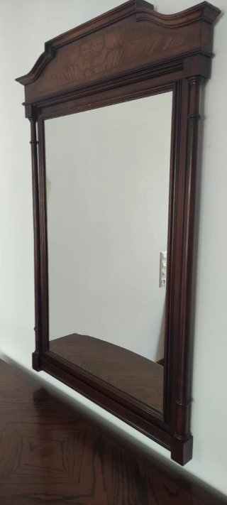 Cama, mesillas,cómoda y espejo marquetería madera