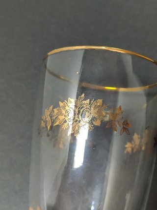 2 Vasos Vintage Flores Doradas