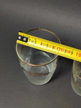 2 Vasos Vintage Flores Doradas