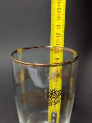 2 Vasos Vintage Flores Doradas