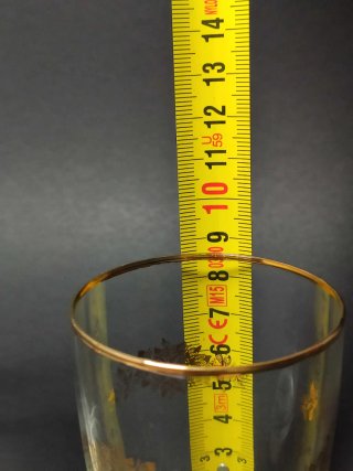 2 Vasos Vintage Flores Doradas