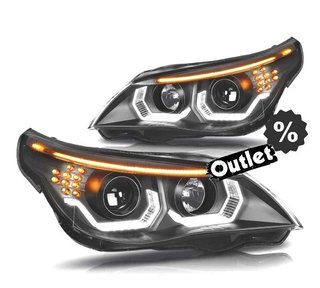 FE FAROS BMW E60 E61 03-07 ANGEL EYES LED U HALO FONDO NEGRO