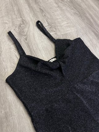 Body negro brillo tirantes