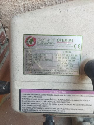 Cortadora de metales Optimum S100G