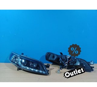 FE FAROS PARA OPEL VECTRA B 96-98 LUZ DIURNA LED FONDO NEGRO