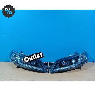 FE FAROS PARA OPEL VECTRA B 96-98 LUZ DIURNA LED FONDO NEGRO