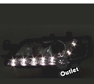 FE FAROS PARA OPEL VECTRA B 96-98 LUZ DIURNA LED FONDO NEGRO