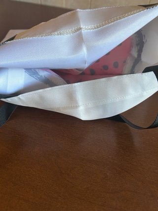 Borsa shopper con stampa anguria a cuore