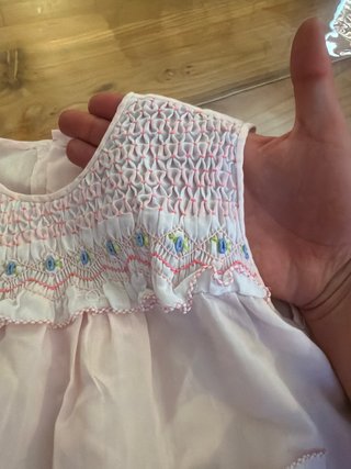 Vestido niña 4 años nido de abeja bordado