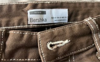 Pantalones vaqueros Bershka hombre beige/marrón