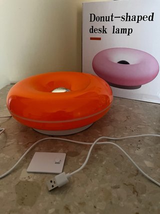 Lampada donut arancione vintage USB led bahaus