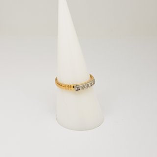 Sortija Oro 18K Dos Tonalidades Diamantes 0.10ct