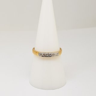 Sortija Oro 18K Dos Tonalidades Diamantes 0.10ct