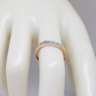 Sortija Oro 18K Dos Tonalidades Diamantes 0.10ct