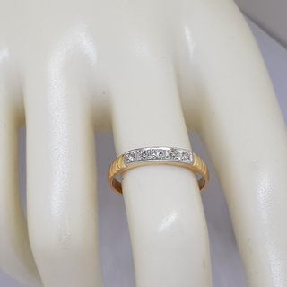 Sortija Oro 18K Dos Tonalidades Diamantes 0.10ct