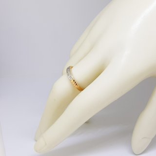 Sortija Oro 18K Dos Tonalidades Diamantes 0.10ct