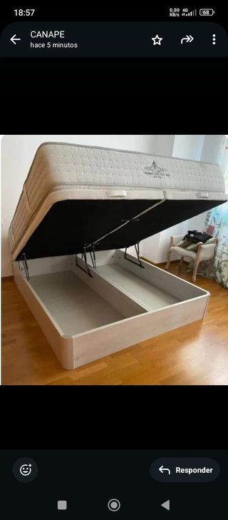 Letto con contenitore + Testiera + Armadio + Telaio + base rivestita