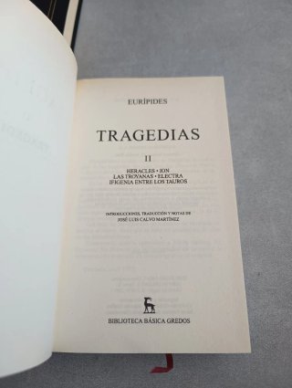 EURÍPIDES. TRAGEDIAS. Biblioteca básica Gredos
