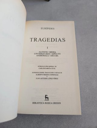 EURÍPIDES. TRAGEDIAS. Biblioteca básica Gredos