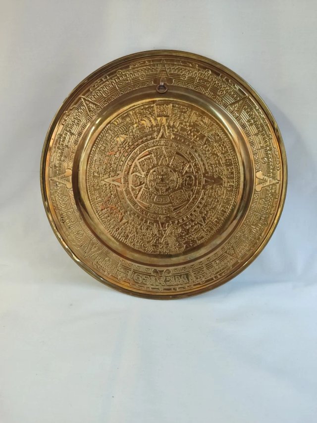 Plato Azteca Bronce MEXICO