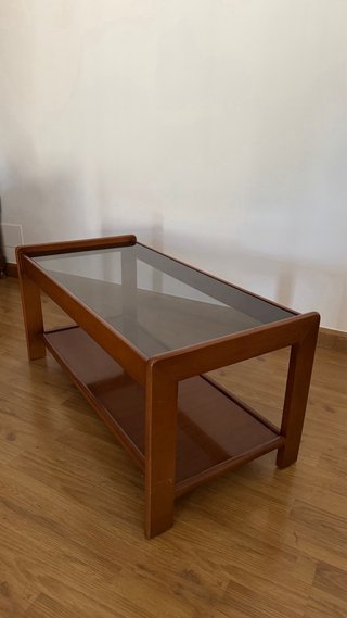 Mesas de centro madera y cristal (2 unidades)