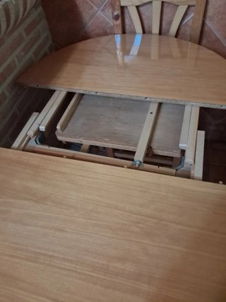 Mesa redonda extensible madera