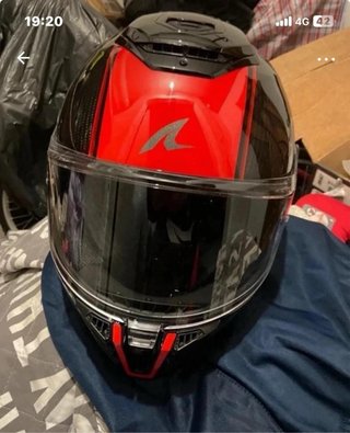 Casco Shark Rojo y Negro