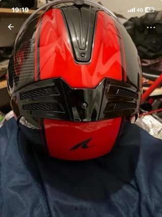 Casco Shark Rojo y Negro