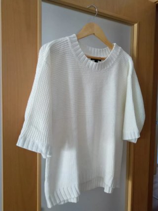 Jersey Mango Blanco Mujer