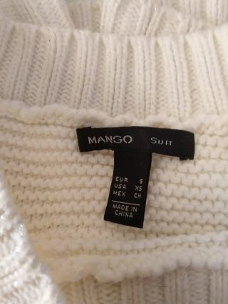 Jersey Mango Blanco Mujer
