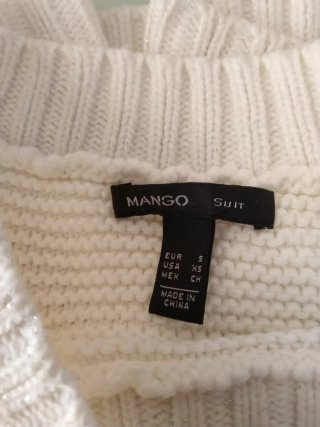 Jersey Mango Blanco Mujer
