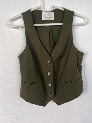 Chaleco Sastre Verde Militar Stradivarius Talla S