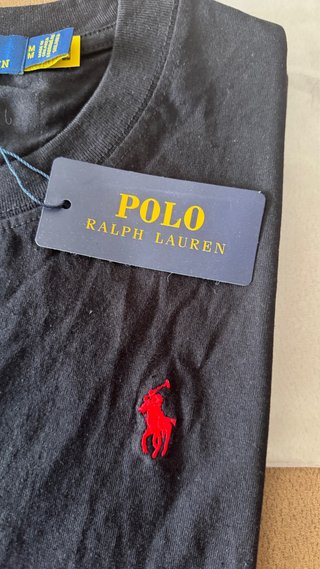 T-shirt Ralph Lauren Preta M Nova com etiquetas