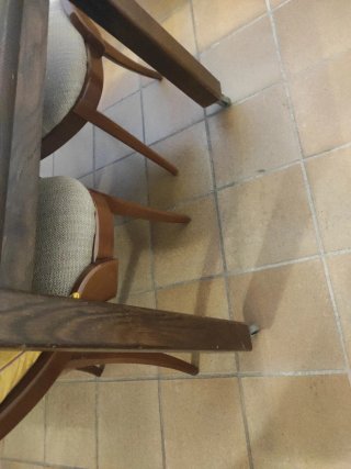 Mesa comedor extensible madera y cristal + ruedas