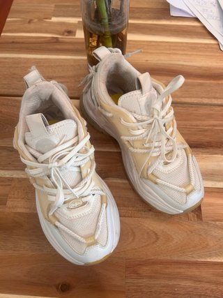 Zapatillas Buffalo Talla 38 Beige/Blanco