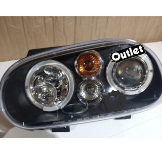 FE FAROS VOLKSWAGEN VW GOLF 4 OJOS ANGEL LED LOOK R32 FONDO