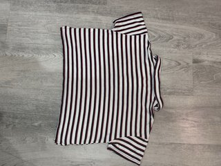 Camiseta Polo Rayas Crop Top Manga Corta