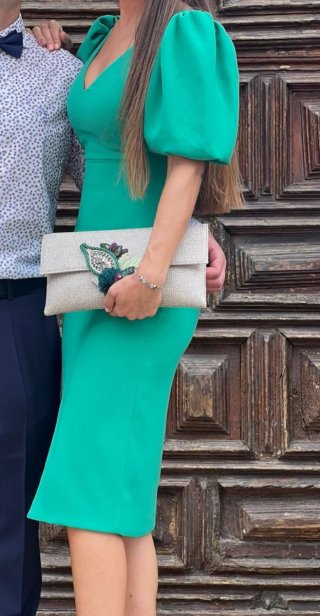 Vestido invitada midi verde