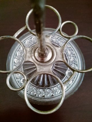 Juego Vinagrera Aceitera Cristal y plata