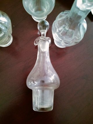 Juego Vinagrera Aceitera Cristal y plata