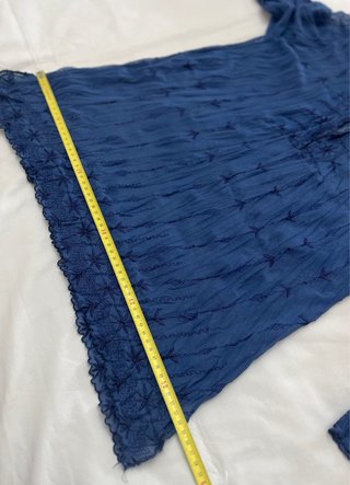 Blusa gasa bordada azul